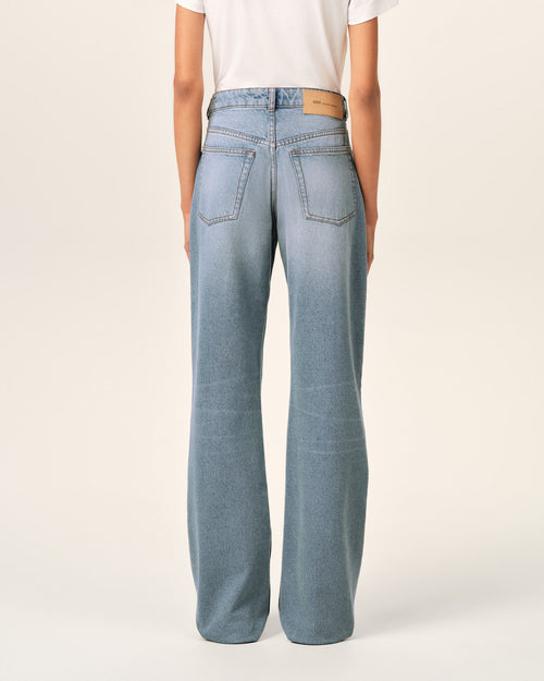 Blue large-fit cotton jeans - Woman - 4 - AMI Paris - Ami Paris
