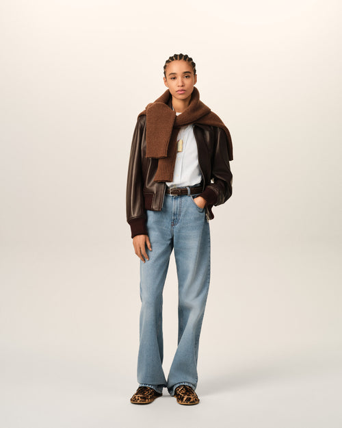 Blue large-fit cotton jeans - 1 - Ami Paris