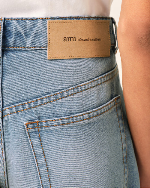 Blue large-fit cotton jeans - Woman - 5 - AMI Paris - Ami Paris