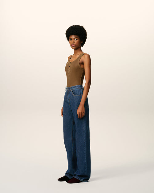 Large-Fit-Jeans aus blauer Baumwolle - 6 - Ami Paris