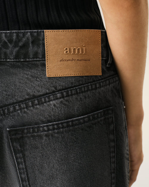 Jean Noir Coupe Large en Coton - Femme - 5 - AMI Paris - Ami Paris