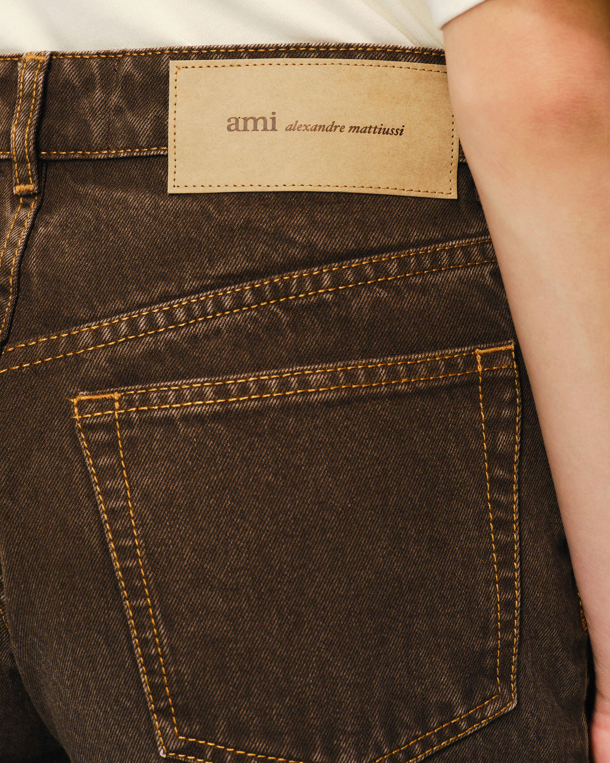 Brown large-fit cotton jeans - 5