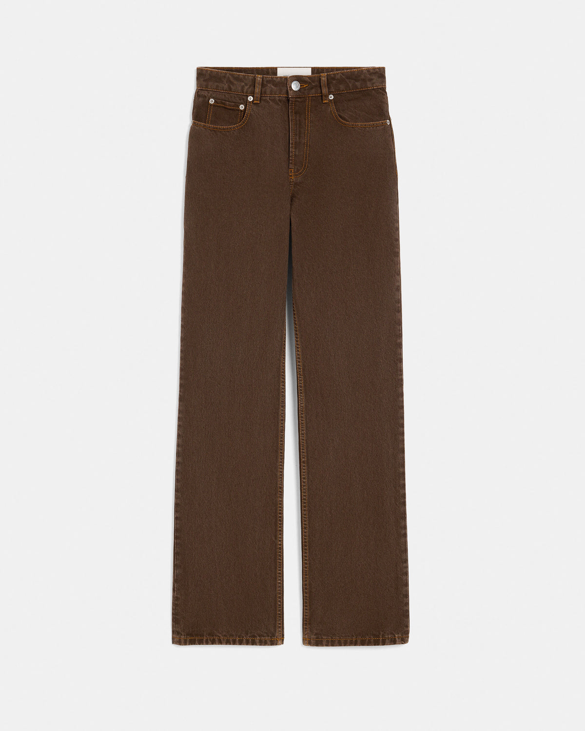 Brown large-fit cotton jeans - 1