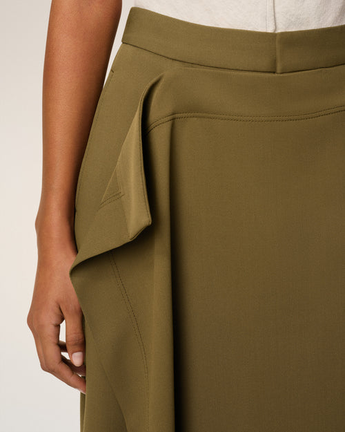 Green Wool Front Panel Large Trousers - 5 - Ami Paris