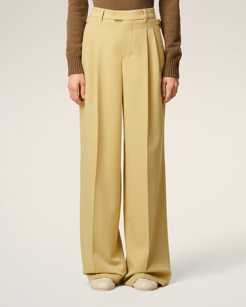 Green Wool Tabs Wide Trousers  - 3 - Ami Paris