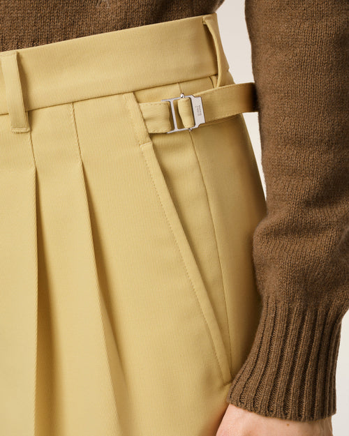 Green Wool Tabs Wide Trousers  - 5 - Ami Paris