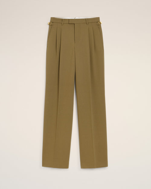                                 Green Wool Tabs Wide Trousers  - 3                             - Ami Paris