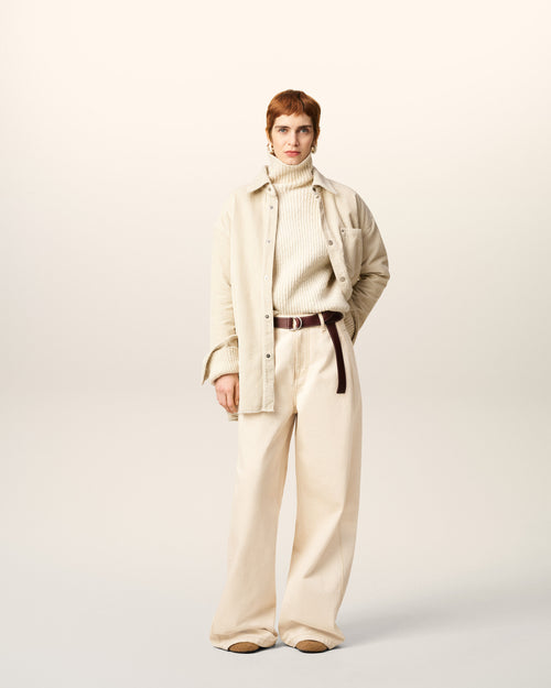                             White Cotton Super Wide Fit Jeans - 3                         - Ami Paris