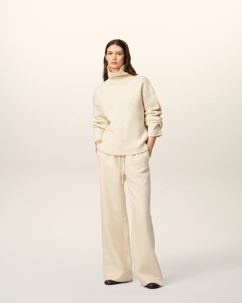                             White Wool Zipped Trousers - 3                         - Ami Paris