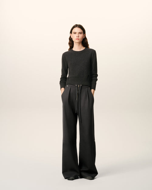                             Black Wool Zipped Trousers - 3                         - Ami Paris