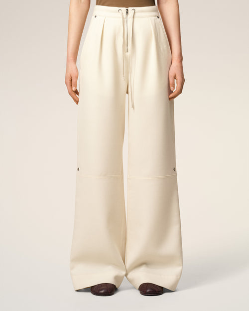 White Wool Zipped Trousers - 3 - Ami Paris