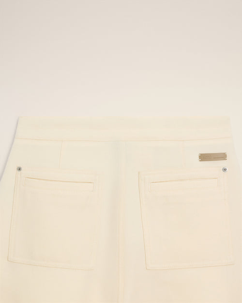 White Wool Zipped Trousers - 7 - Ami Paris