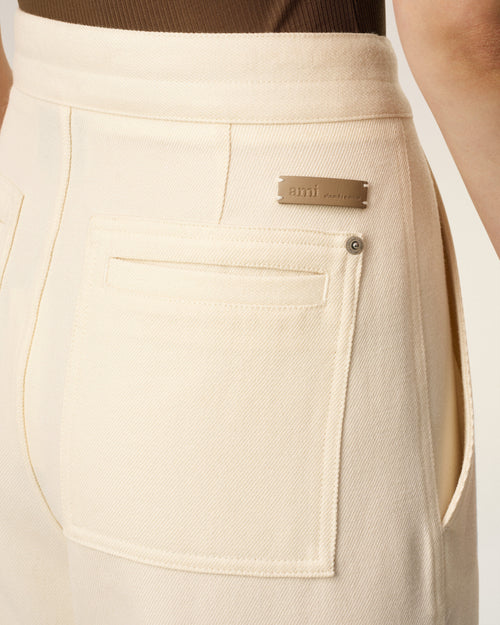 White Wool Zipped Trousers - 5 - Ami Paris