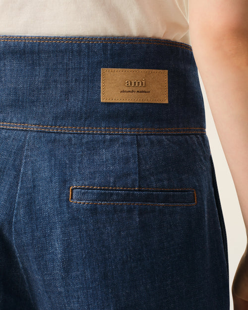 Blue Cotton Wrapped Belted Ballon Fit Jeans - Woman - 5 - AMI Paris - Ami Paris