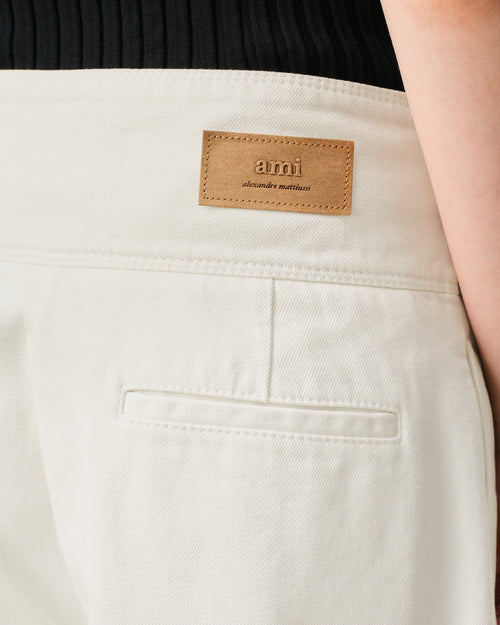 White Cotton Wrapped Belted Ballon Fit Jeans - Woman - 4 - AMI Paris - Ami Paris