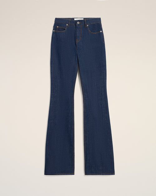 Jean Bleu Coupe Bootcut en Coton - 2 - Ami Paris