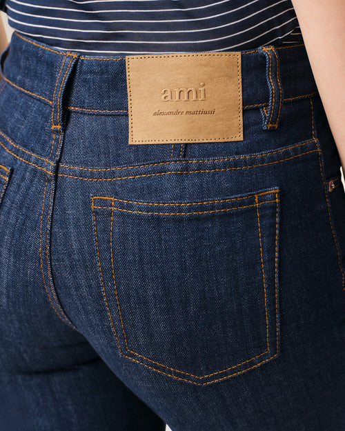 Blue Cotton Bootcut Fit Jeans - 5 - Ami Paris