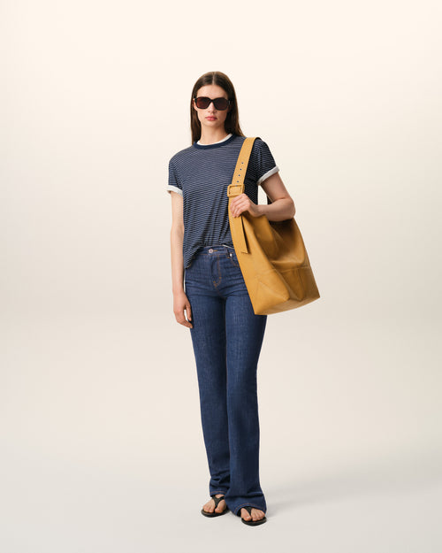                                     Blue Cotton Bootcut Fit Jeans - 3                                 - Ami Paris