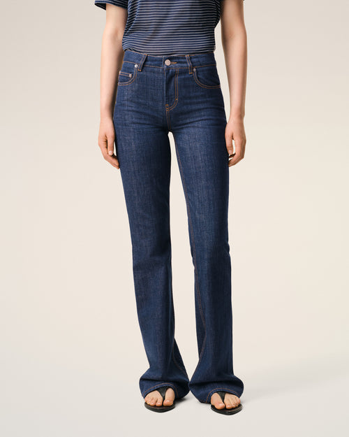 Blue Cotton Bootcut Fit Jeans - 3 - Ami Paris