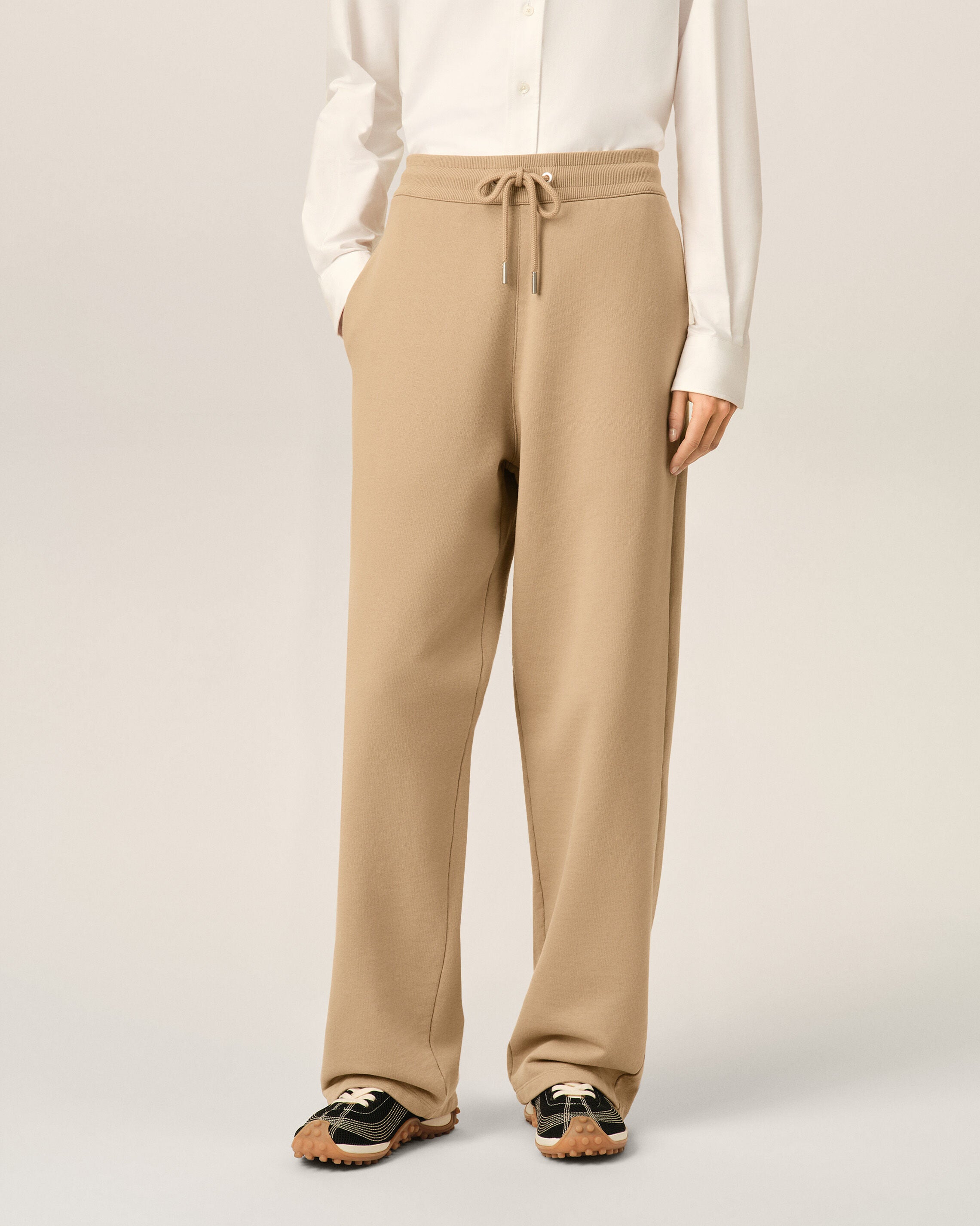 Beige cotton track pants with Ami de Coeur - 3