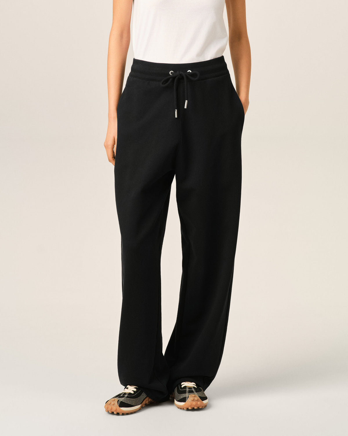 Black cotton track pants with Ami de Coeur - 3