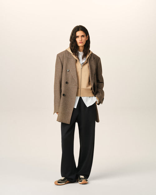 Black cotton track pants with Ami de Coeur - 1 - Ami Paris
