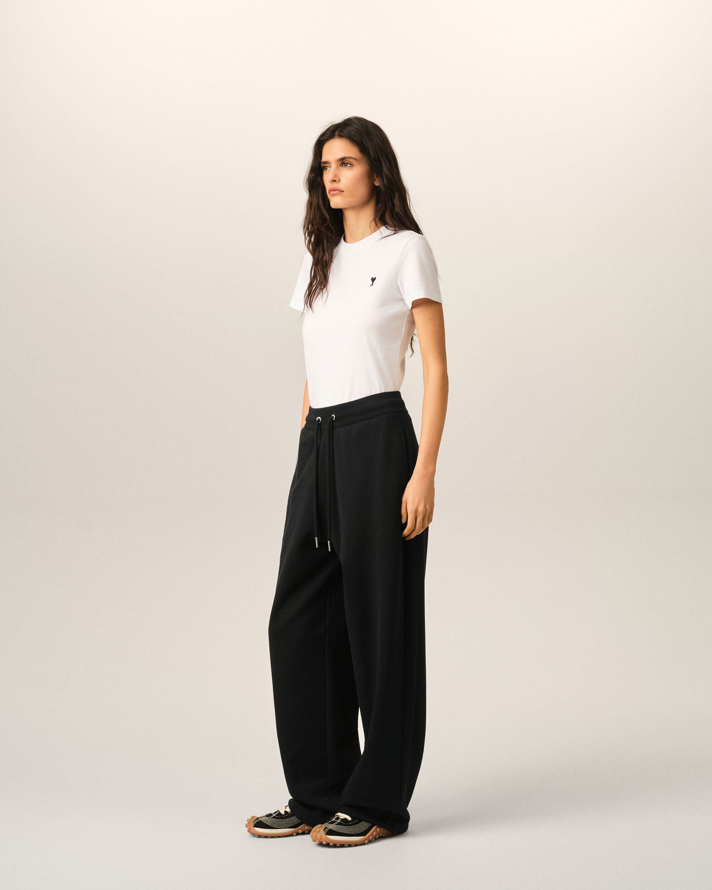 Black cotton track pants with Ami de Coeur - 6