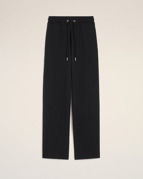 Black cotton track pants with Ami de Coeur - BLACK/WHITE CREAM - Ami Paris