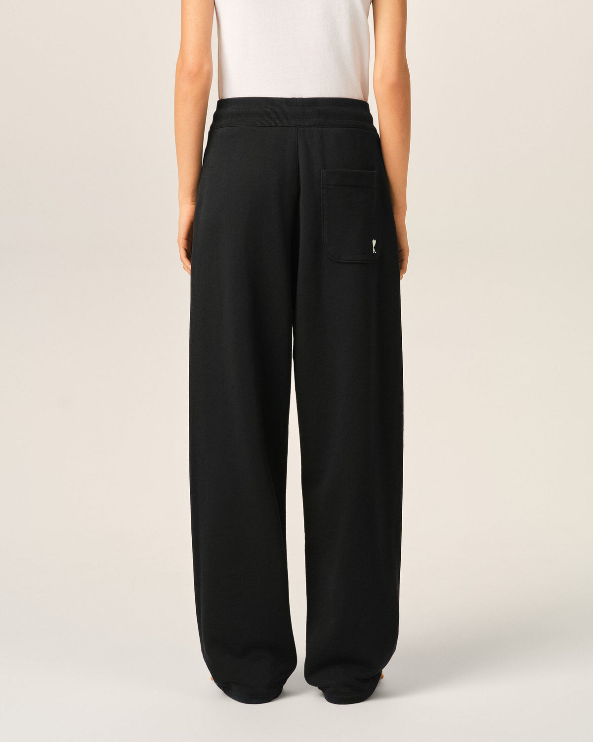 Black cotton track pants with Ami de Coeur - 4