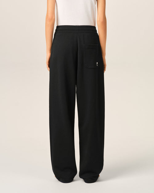 Black cotton track pants with Ami de Coeur - Woman - 4 - AMI Paris - Ami Paris