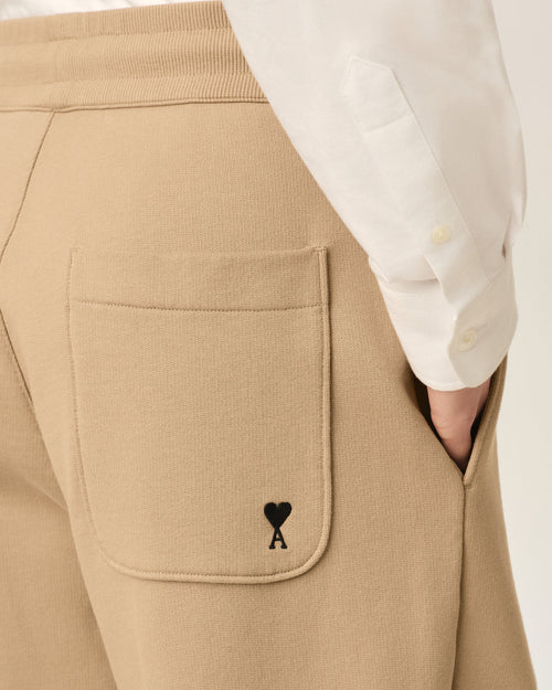 Beige cotton track pants with Ami de Coeur - Woman - 5 - AMI Paris - Ami Paris