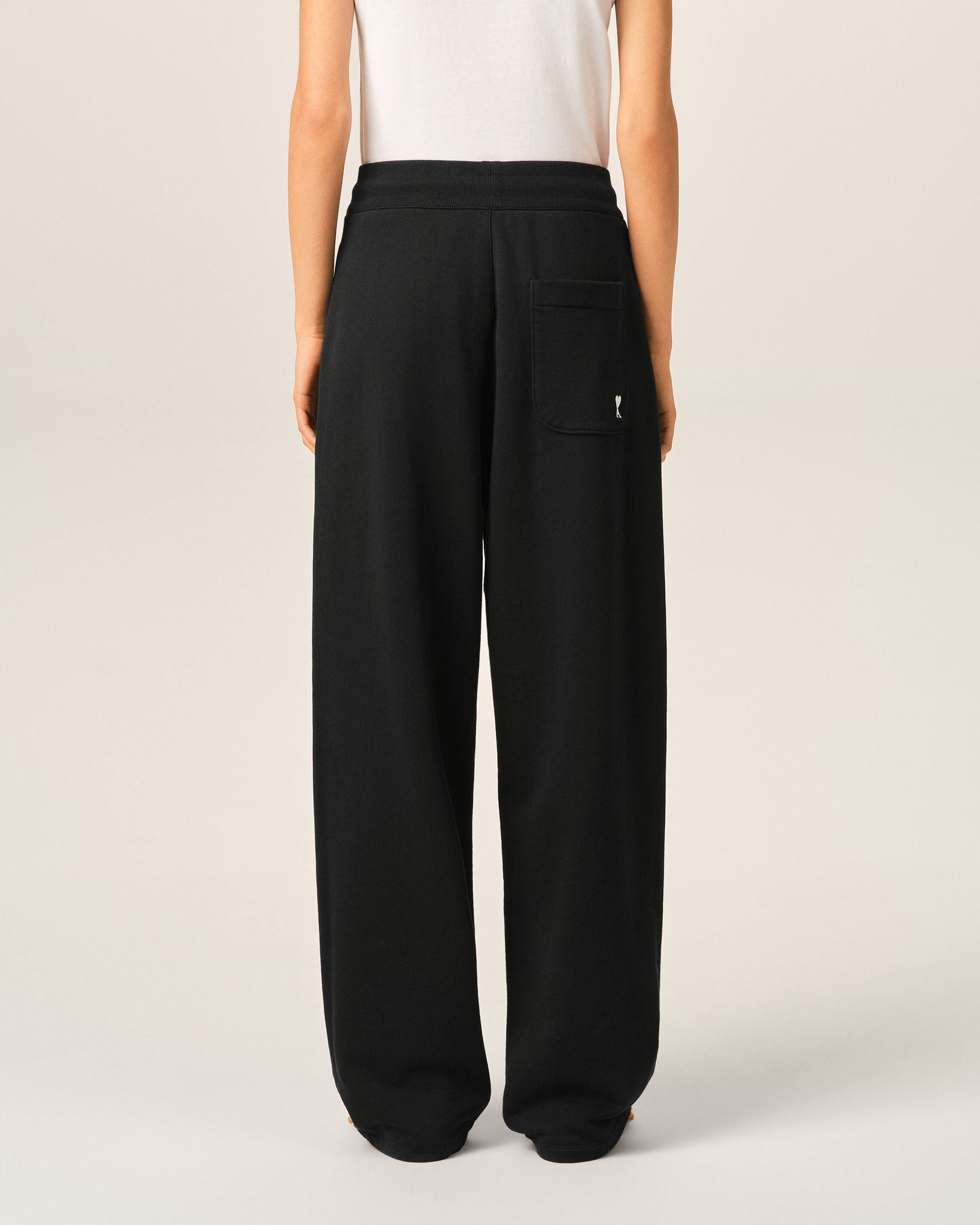 Black cotton track pants with Ami de Coeur - 4