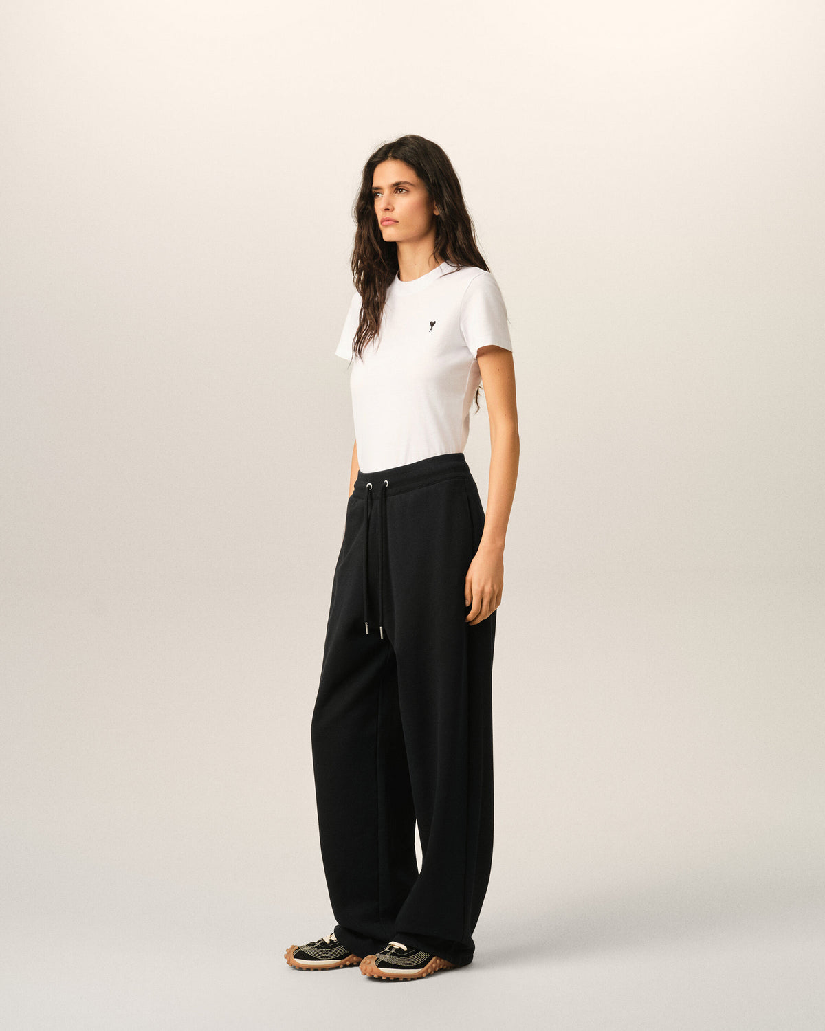 Black cotton track pants with Ami de Coeur - 6