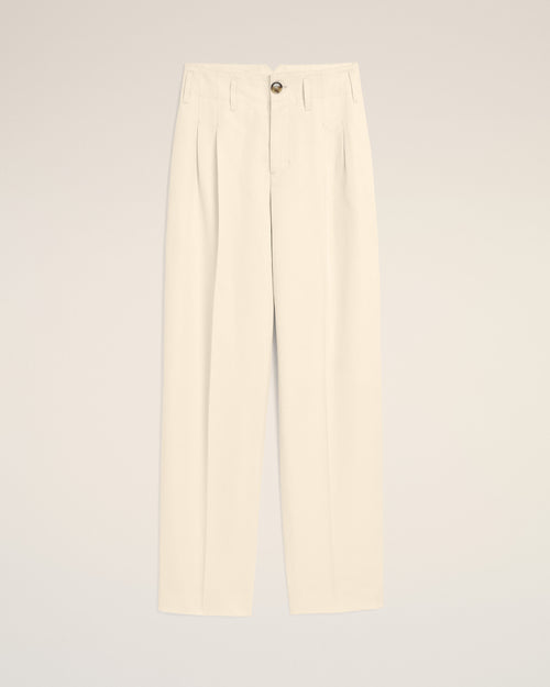 White two-pleats cotton and linen trousers - 2 - Ami Paris