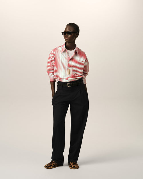 Black two-pleats wool trousers - Woman - 2 - AMI Paris - Ami Paris