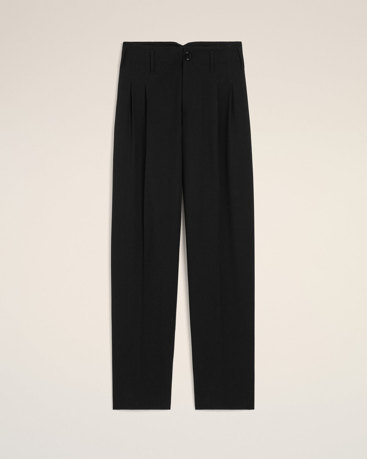 Black two-pleats wool trousers - 1