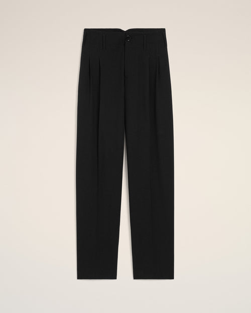 Black two-pleats wool trousers - Woman - 1 - AMI Paris - Ami Paris