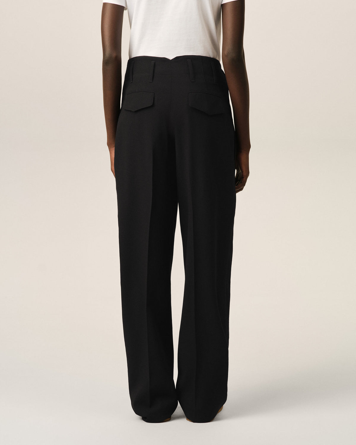 Black two-pleats wool trousers - 4