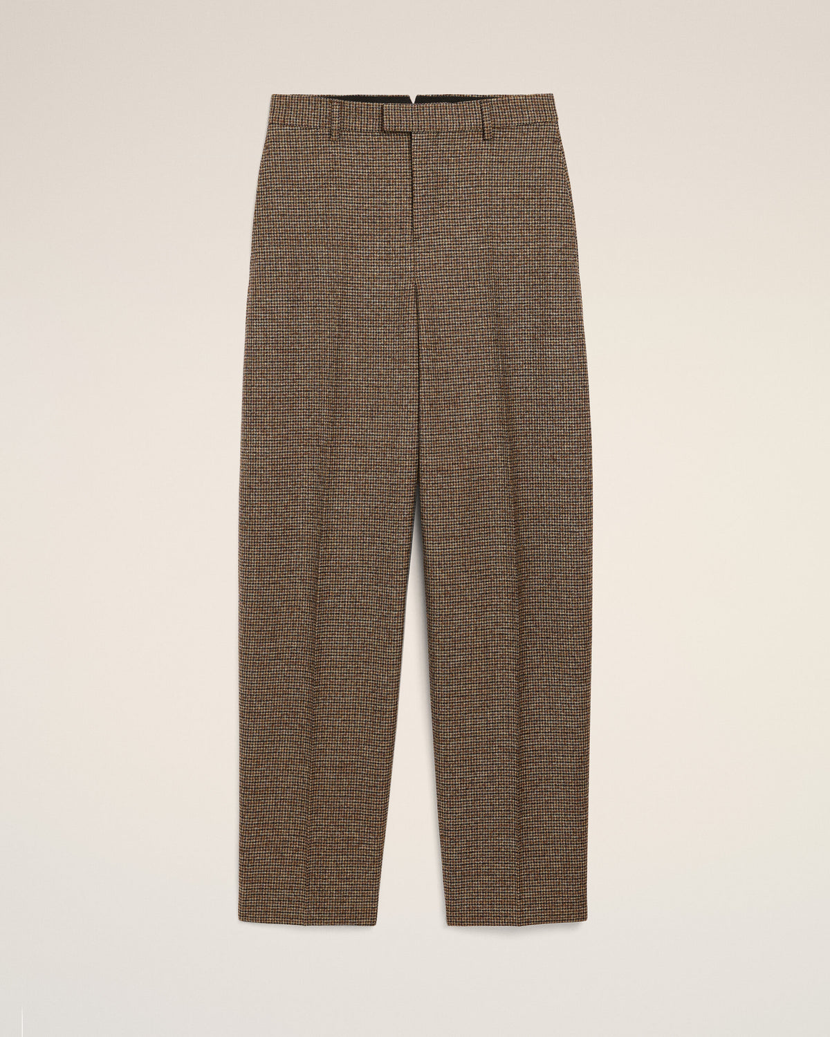 Brown houndstooth balloon-fit wool trousers - 1