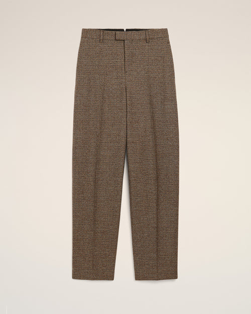 Brown houndstooth balloon-fit wool trousers - 2 - Ami Paris