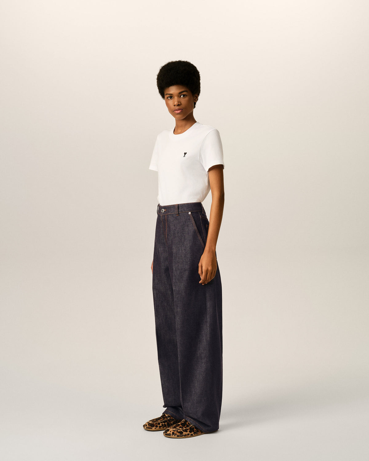 Blue balloon-fit cotton jeans - 6