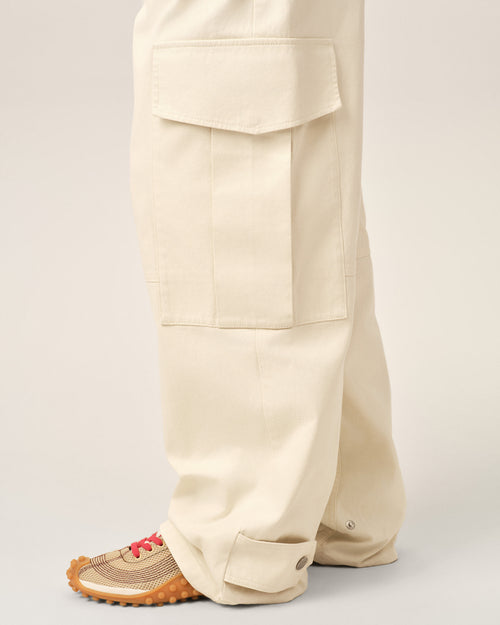 Pantalón cargo blanco de algodón corte baggy - Mujer - 5 - AMI Paris - Ami Paris
