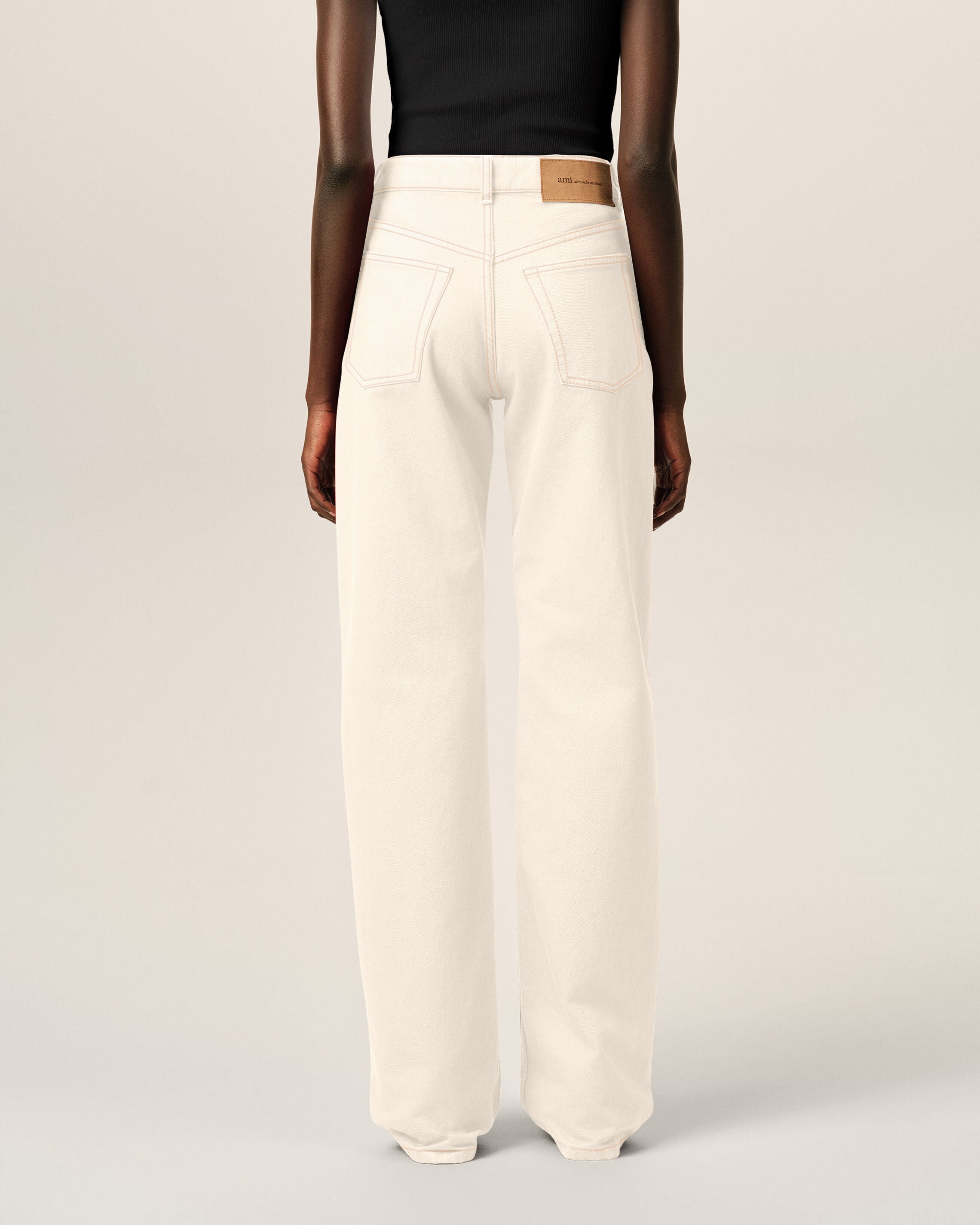 White large-fit cotton jeans - 4