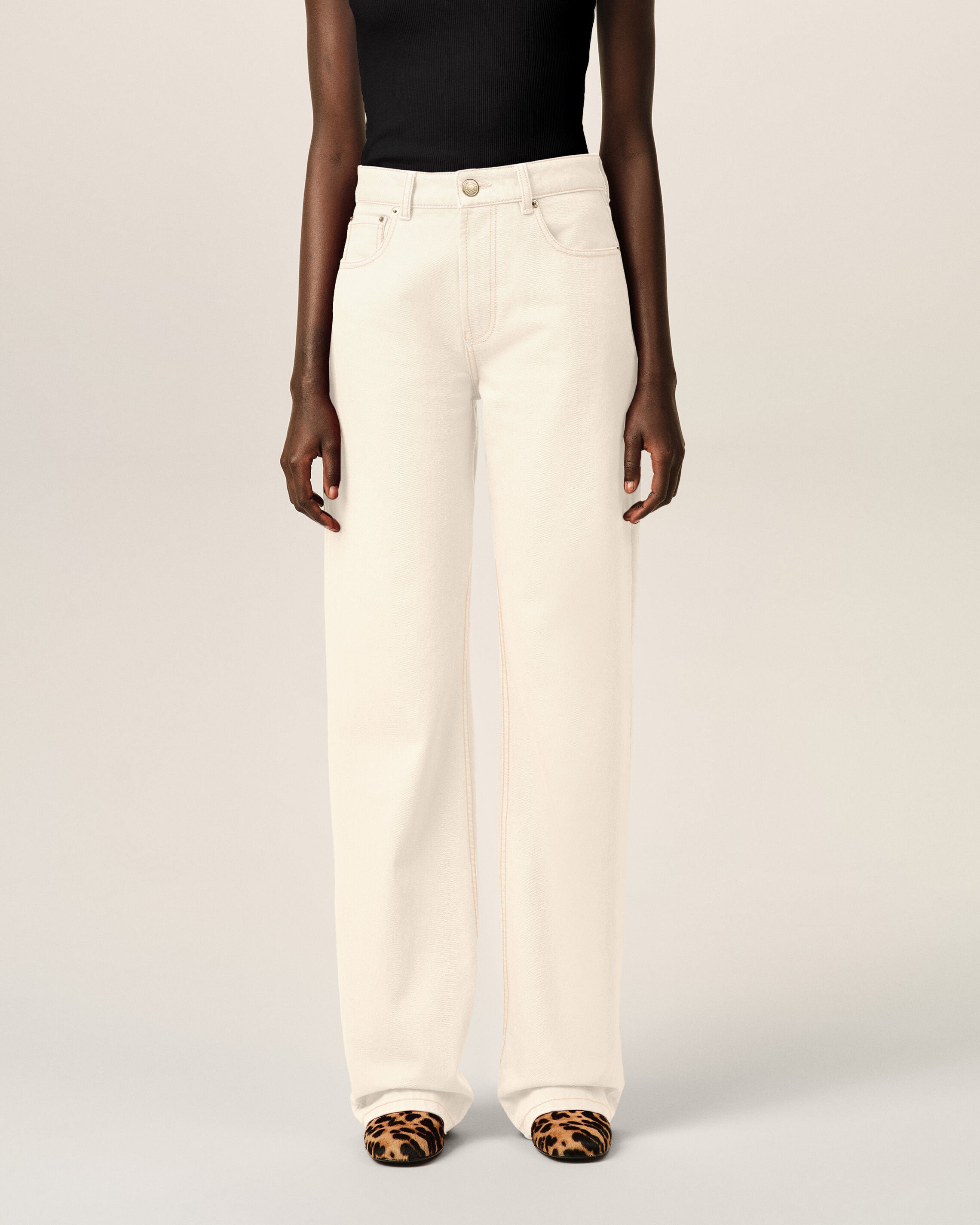 White large-fit cotton jeans - 3