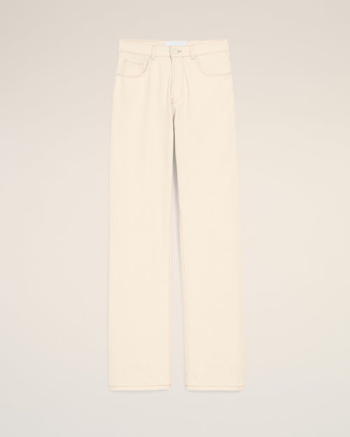 Weißer Jeans aus Baumwolle mit weitem Schnitt - 1 - Ami Paris