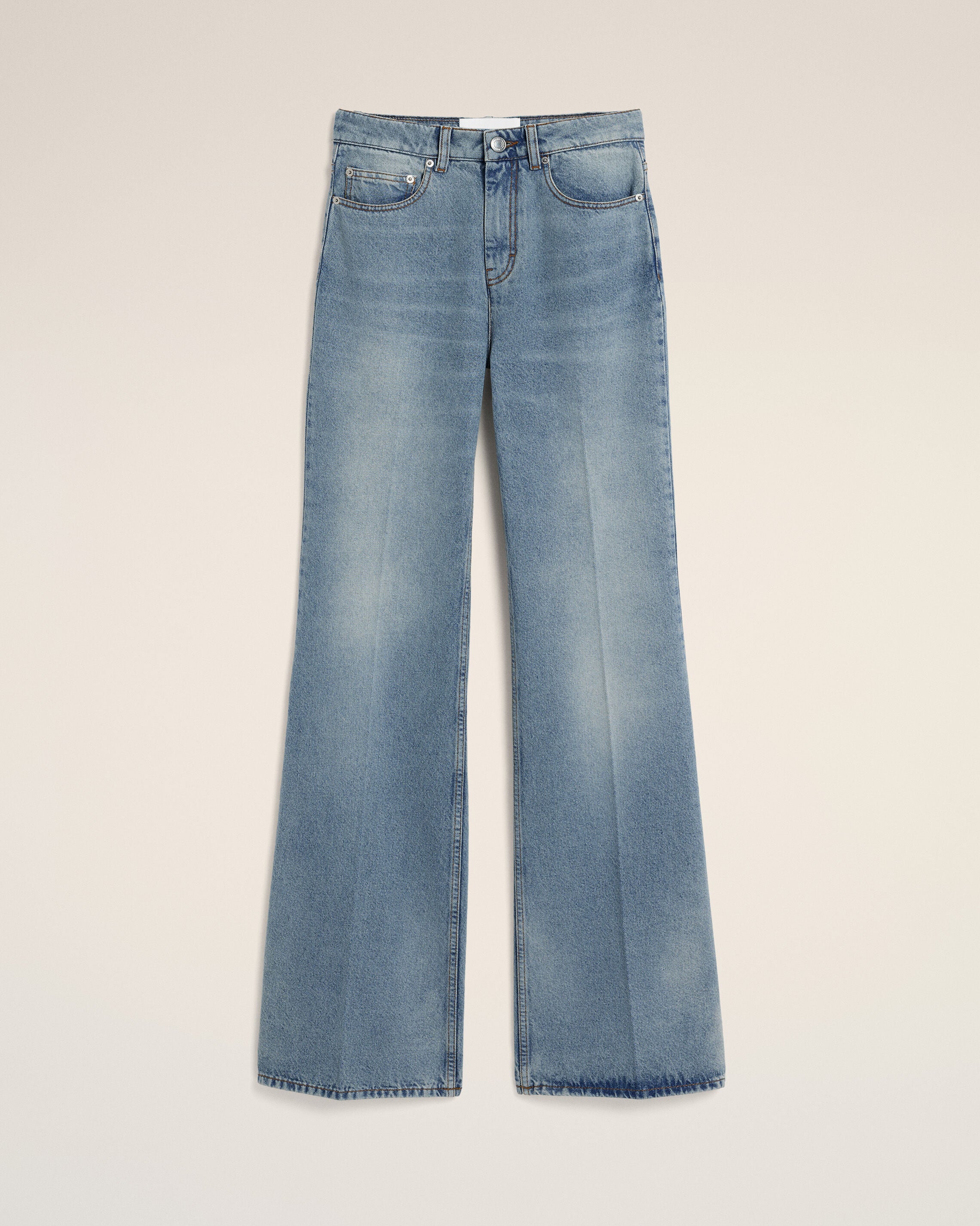 Blue flare-fit cotton jeans - 1