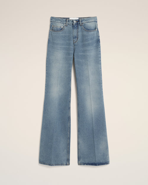 Blue flare-fit cotton jeans - Woman - 1 - AMI Paris - Ami Paris