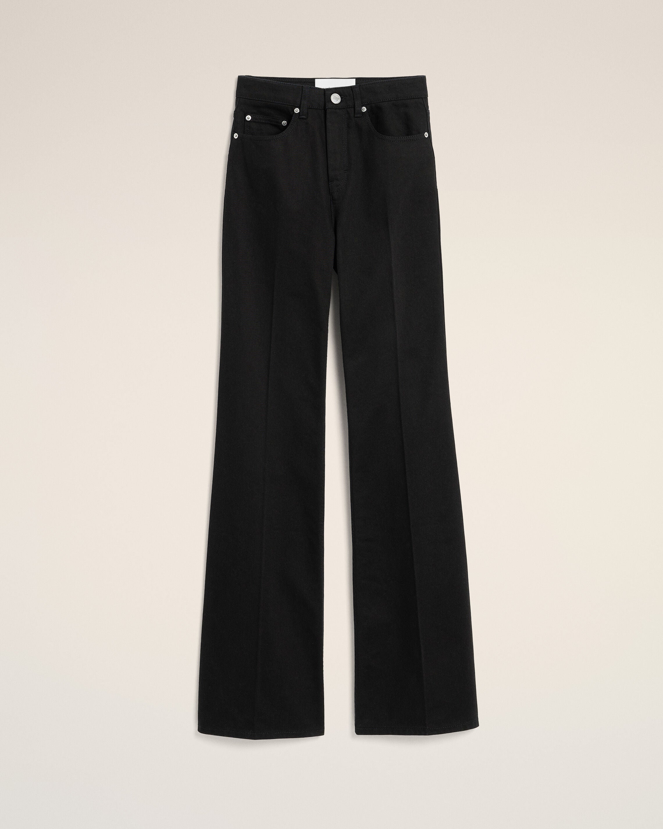 Vaqueros flare de algodón negro - 1