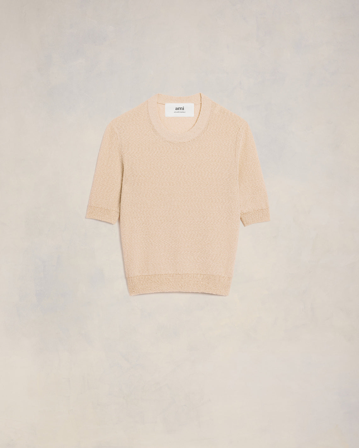 T-shirt Col Rond Crop Bouclé - 1