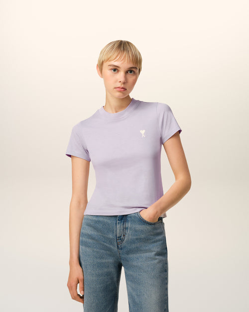                             Purple Cotton Cropped T-Shirt - 3                         - Ami Paris